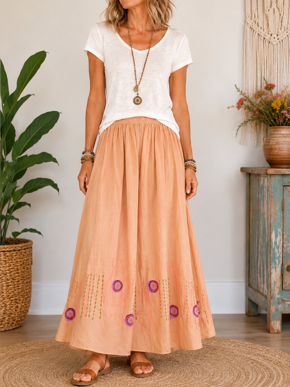 Blue Fish Maxi Skirt